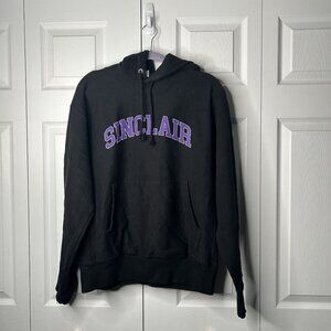 Sinclair Global x Champion Black Purple Logo Reverse Weave Hoodie Size Medium M